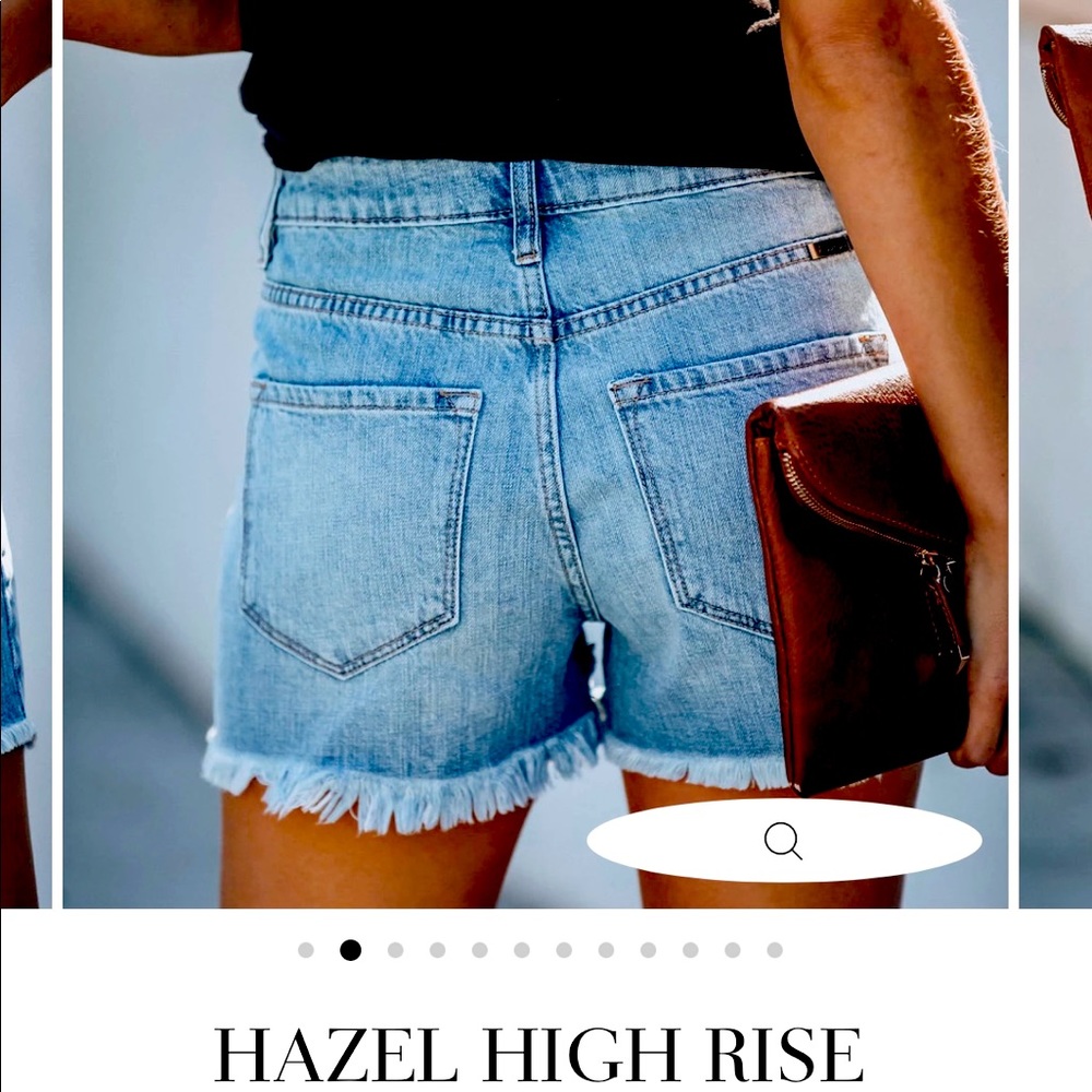 HAZEL HIGH RISE DISTRESSED DENIM SHORTS